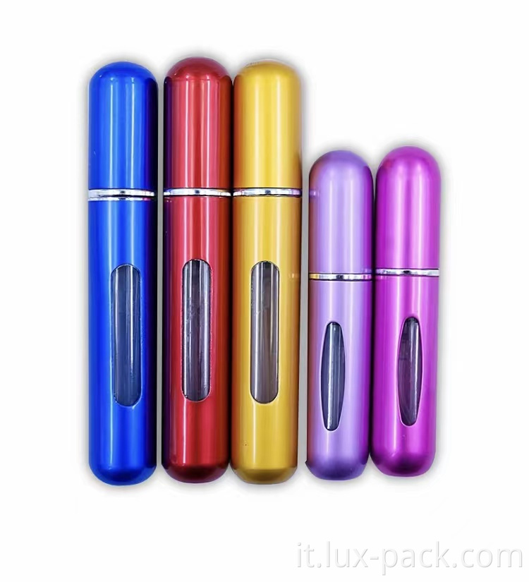 Bottiglia per atomizzatore per profumi remitizzabile da viaggio in alluminio vuoto all'ingrosso